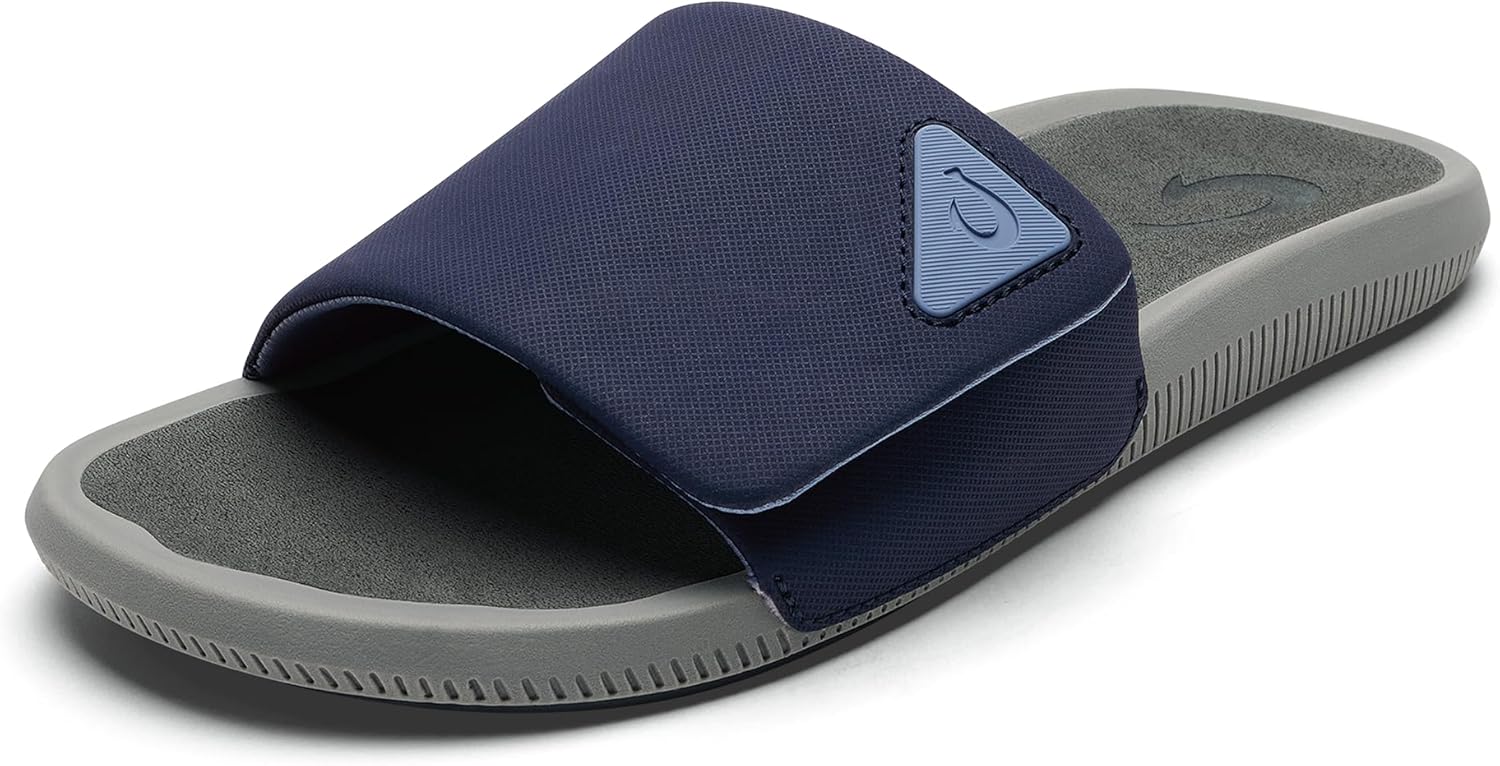 OLUKAI Men's Ulele Slide Sandals, Everyday Water-Friendly Shoes, Superior Traction on Wet Surfaces, All-Day Comfort & Arch Support