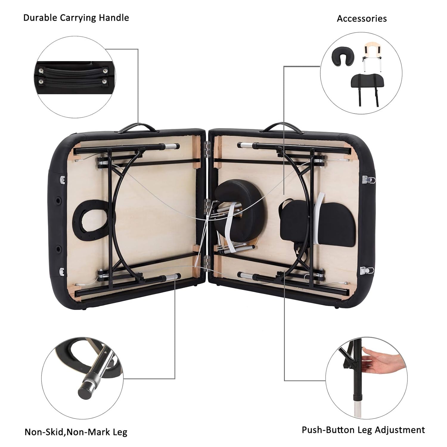Artechworks 84" Professional 2 Folding Portable Lightweight Massage Table Facial Solon Spa Tattoo Bed With Aluminium Leg(2.56" Thick Cushion of Foam) : Everything Else