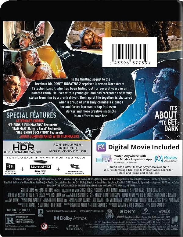 Don't Breathe 2 - 4K + Digital by Sony Pictures - Used condition - US$12.08