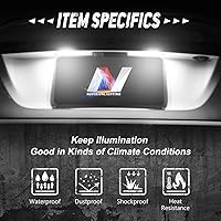 Vista 2 de Par de luces LED para placa de matrícula Compatible con 01-15 Civic 03-08 Pilot 00-04 Odyssey, 34100S0A013 34104S0A013, NVL-LPL-002