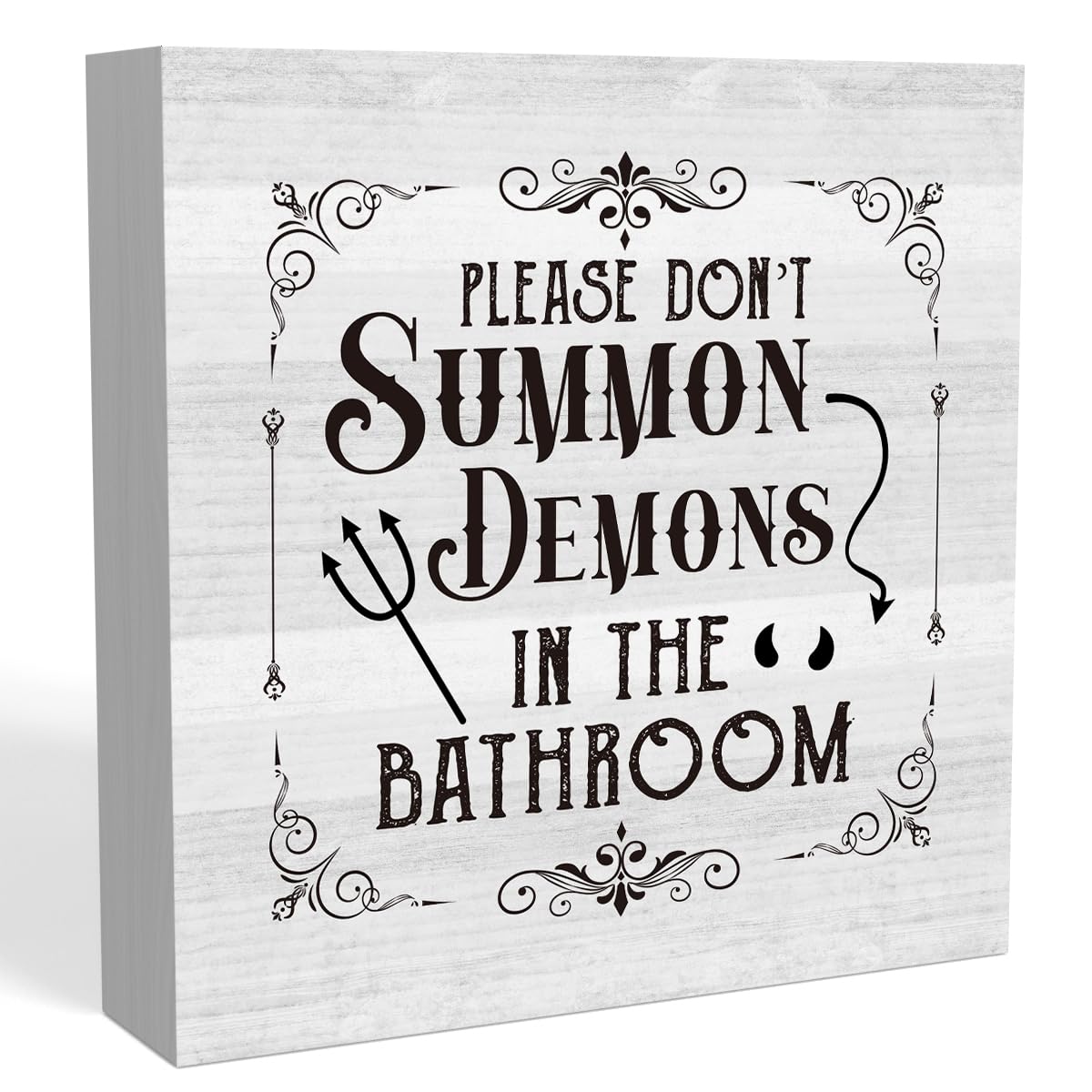 Amazon.com : Funny Bathroom Shelf Desk Decor Rustic Wood Box Sign Home ...