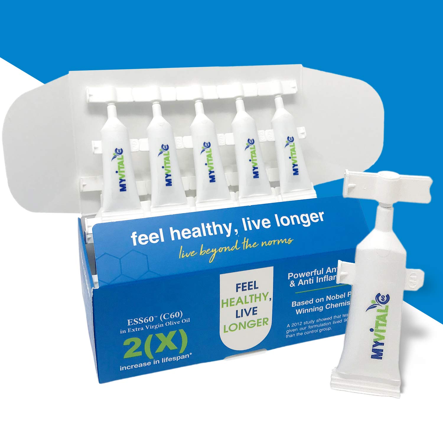 MyVitalC Single Shots Nootropic + Focus + Sleep Aid + Pain Relief + Anti-Aging Based on Nobel Prize Winning Chemistry | No Caffeine |No Artificial Coloring | 100% Clean | Maximum Concentration