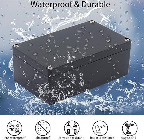 Miniatura 6 de Paquete de 2 cajas de proyectos de plástico impermeable ABS IP65 Caja electrónica para proyectos de 3.94 x 2.68 x 1.97 pulgadas