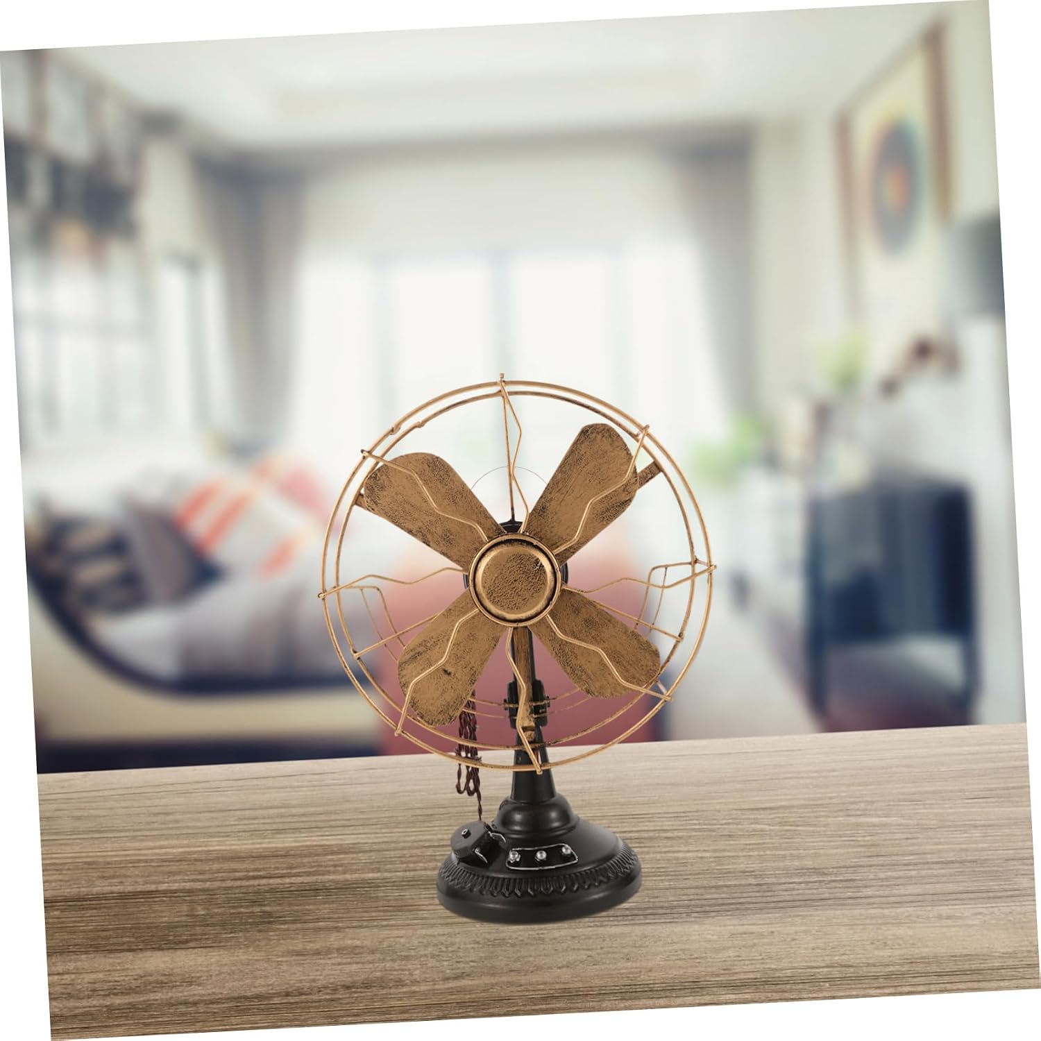 Vintage Fan-shaped Adornment Retro Adorn Metal Standing Fan Home Desktop Decor