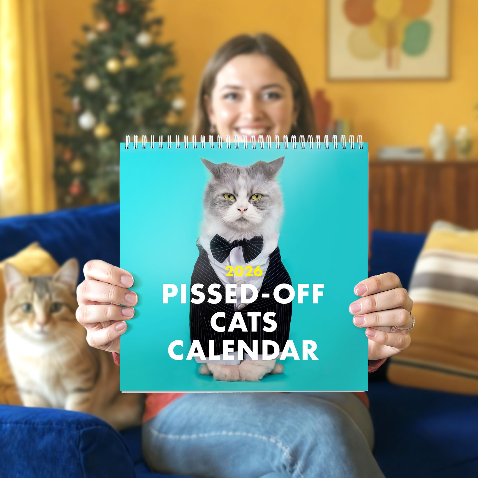 The Original P'd Off Cats Calendario 2025, divertente e impertinente regalo per gli amanti dei gatti arrabbiati, 12 mesi, da parete, per scherzi