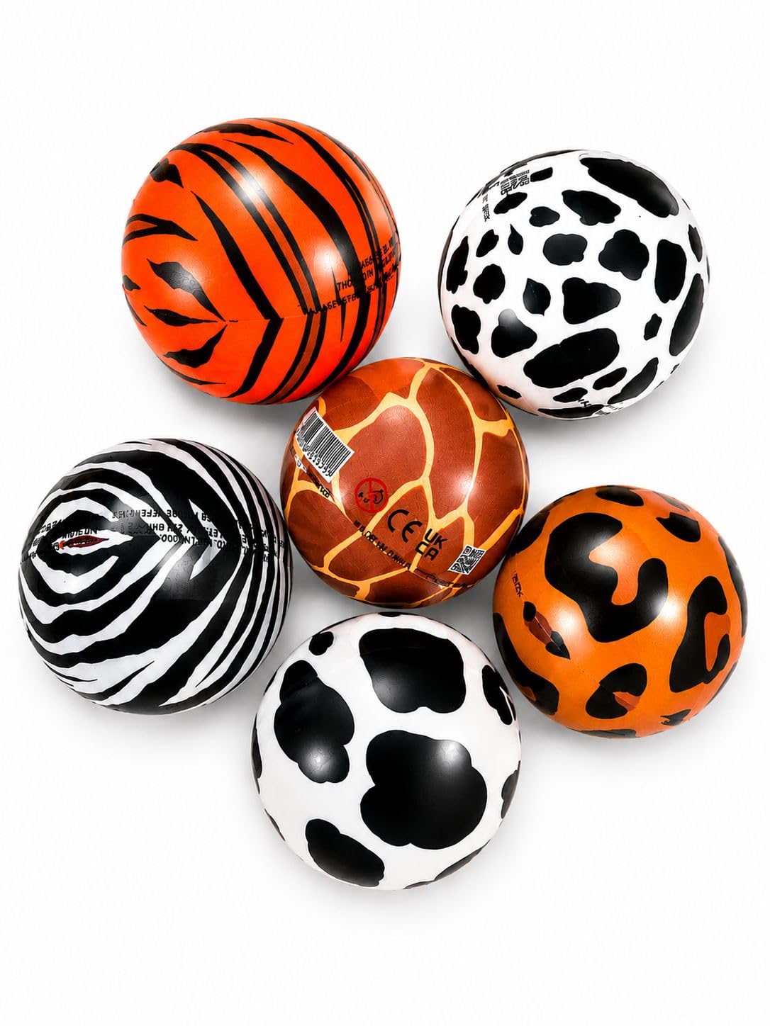 Animal Print Play Ball 10cm – Soft Lightweight Kids Toy Ball for Indoor & Outdoor Fun (Assorted Pack of 3)
