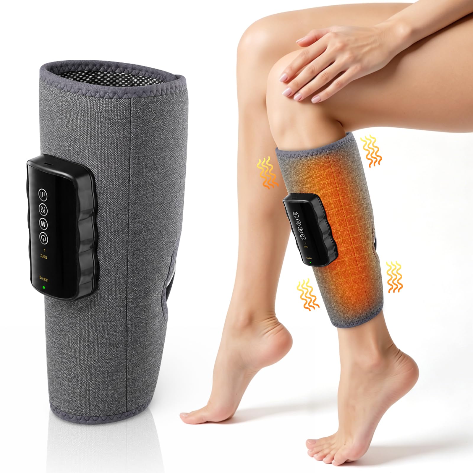 Deciniee Masajeador de piernas inalámbrico con calor y compresión de aire, masaje portátil de pantorrillas para circulación y relajación, bajo nivel de ruido, regalos de cumpleaños de Navidad para
