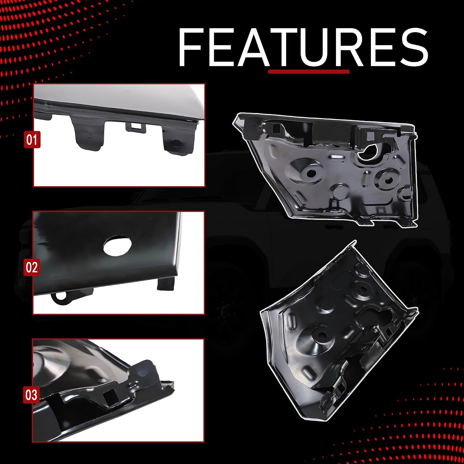 61102 35132 1 Pair Front Cowl Side Upper Fender Filler Panel | Compatible with 2003-2024 Toyota FJ Cruiser 4Runner, Replaces 61102-35141 61101-35181 61101-35172, Fender Upper Panel