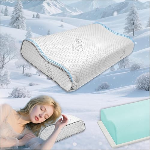 Almohadas de espuma viscoelástica Almohada cervical para aliviar el dolor, almohada ergonómica para dormir de lado para dormir, almohadas