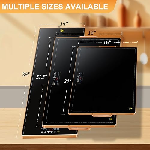 Miniatura 9 de Bandeja de calentamiento eléctrica de 39 x 14 pulgadas, bandejas de calentamiento de vidrio para fiestas de buffets con 9 niveles de temperatura y