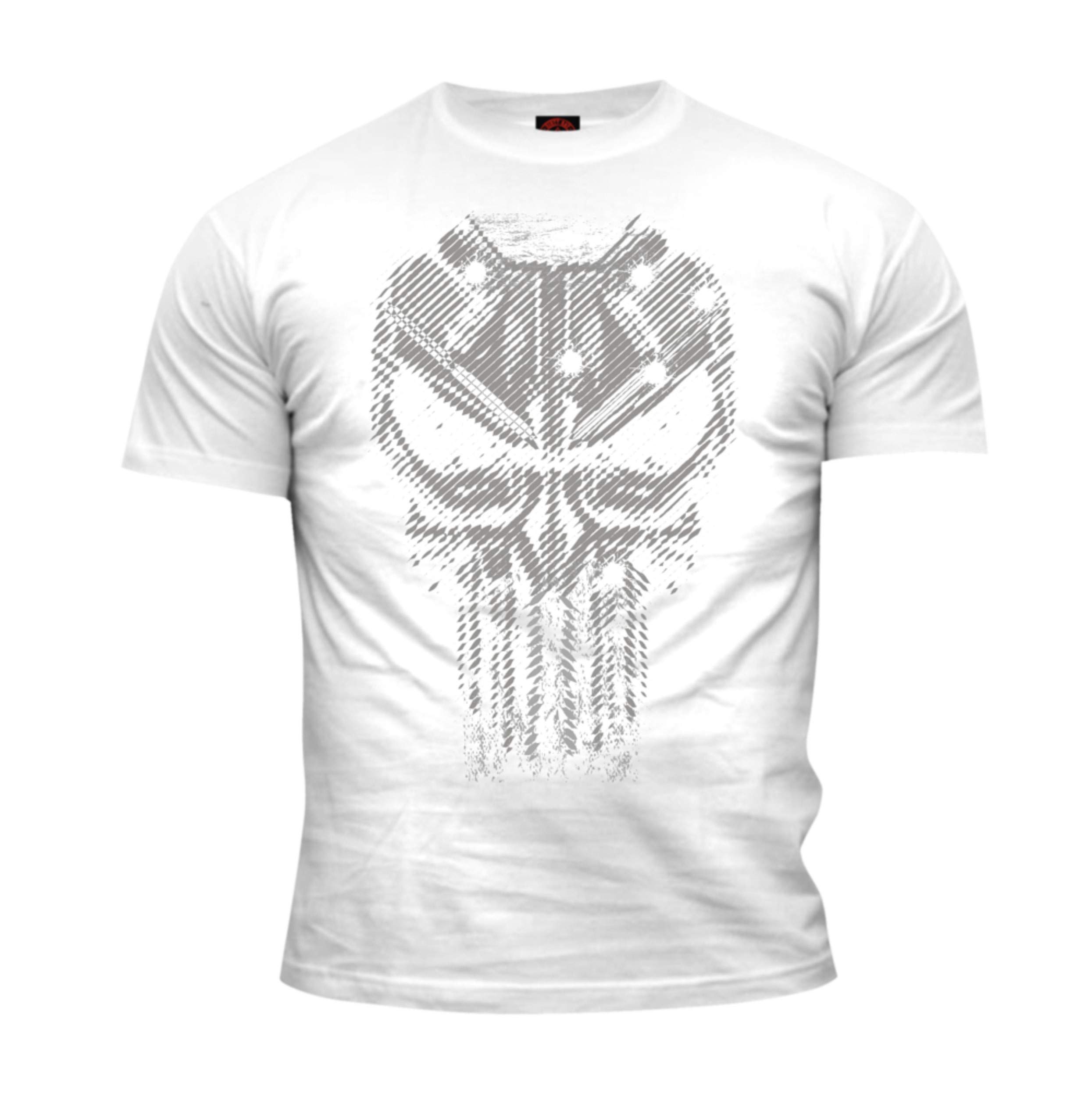 Dirty Ray Martial Arts Punisher No Mercy Men's Short Sleeve T-Shirt DT43 (XL) White