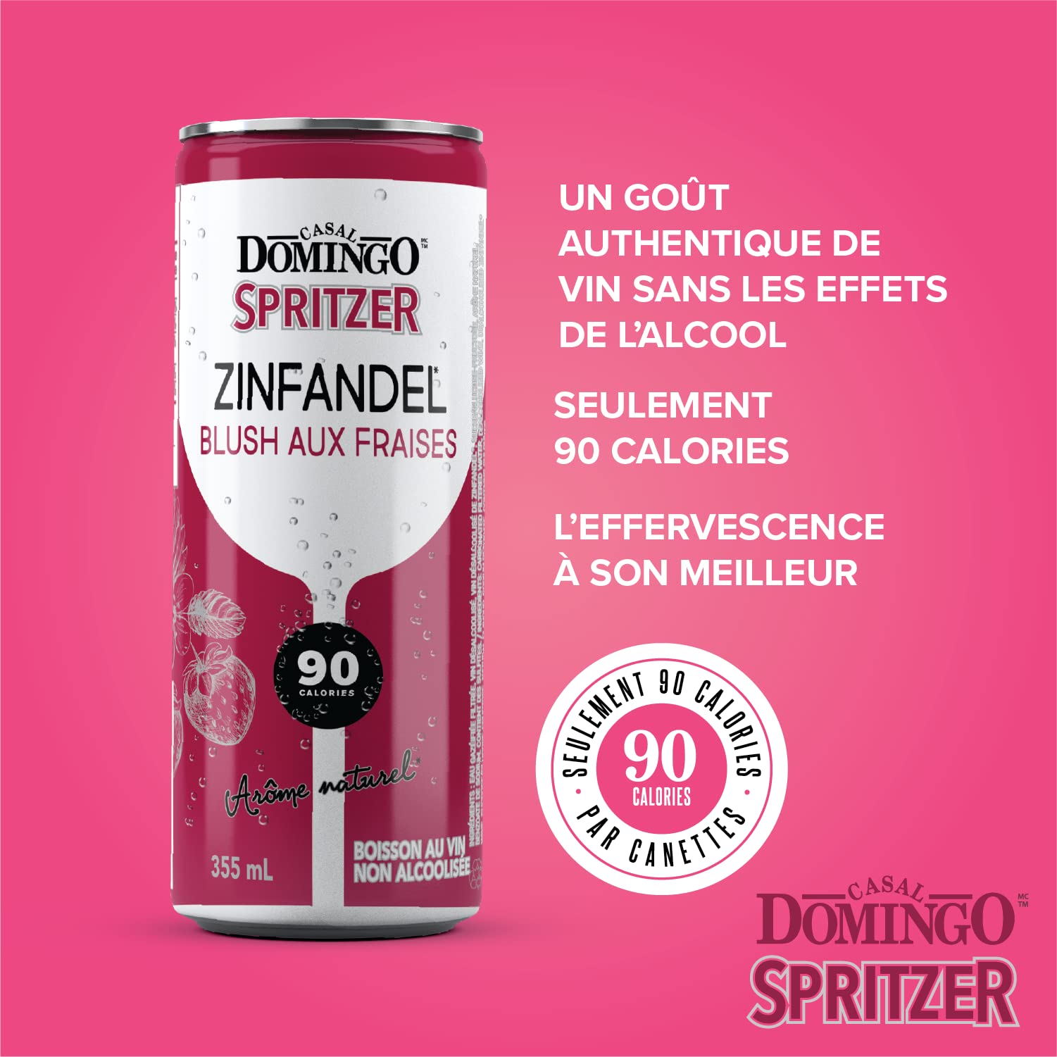 Casal Domingo Spritzer Zinfandel Strawberry Blush, 24 pack