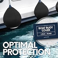 Vista 7 de Cubiertas para boya de barco Paquete de 1, 2 y 4 Negro Diámetro x Longitud: 15 ″ x 19 ″ & 17.5 ″ x 21 ″ Poliéster (1 paquete y 15 ″ x 19 ″)