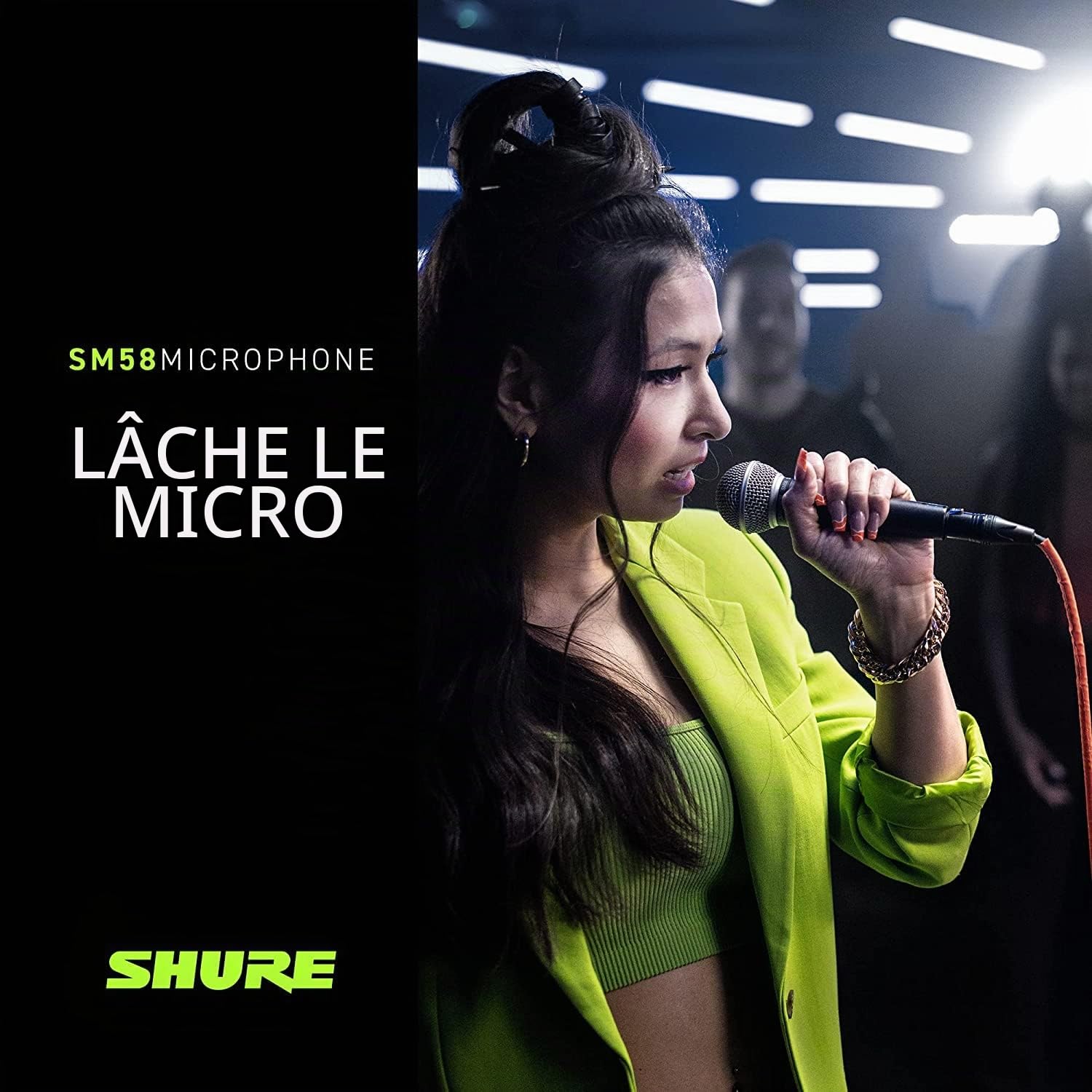 Shure SM58-Lce Microphone Dynamique Cardioïde pour la Voix, Utilisation Professionnelle en Spectacle Live, Sonorisation et Studio D’Enregistrement - (Câble Non Inclus)
