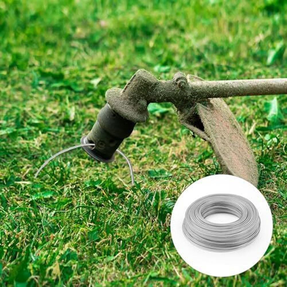 Filo resistente per decespugliatore, 2,4 mm, 60 m, 3,0 mm, 45 m, in nylon, per prato, decespugliatore a benzina, parti di ricambio color argento (3,0 mm x 45 m)