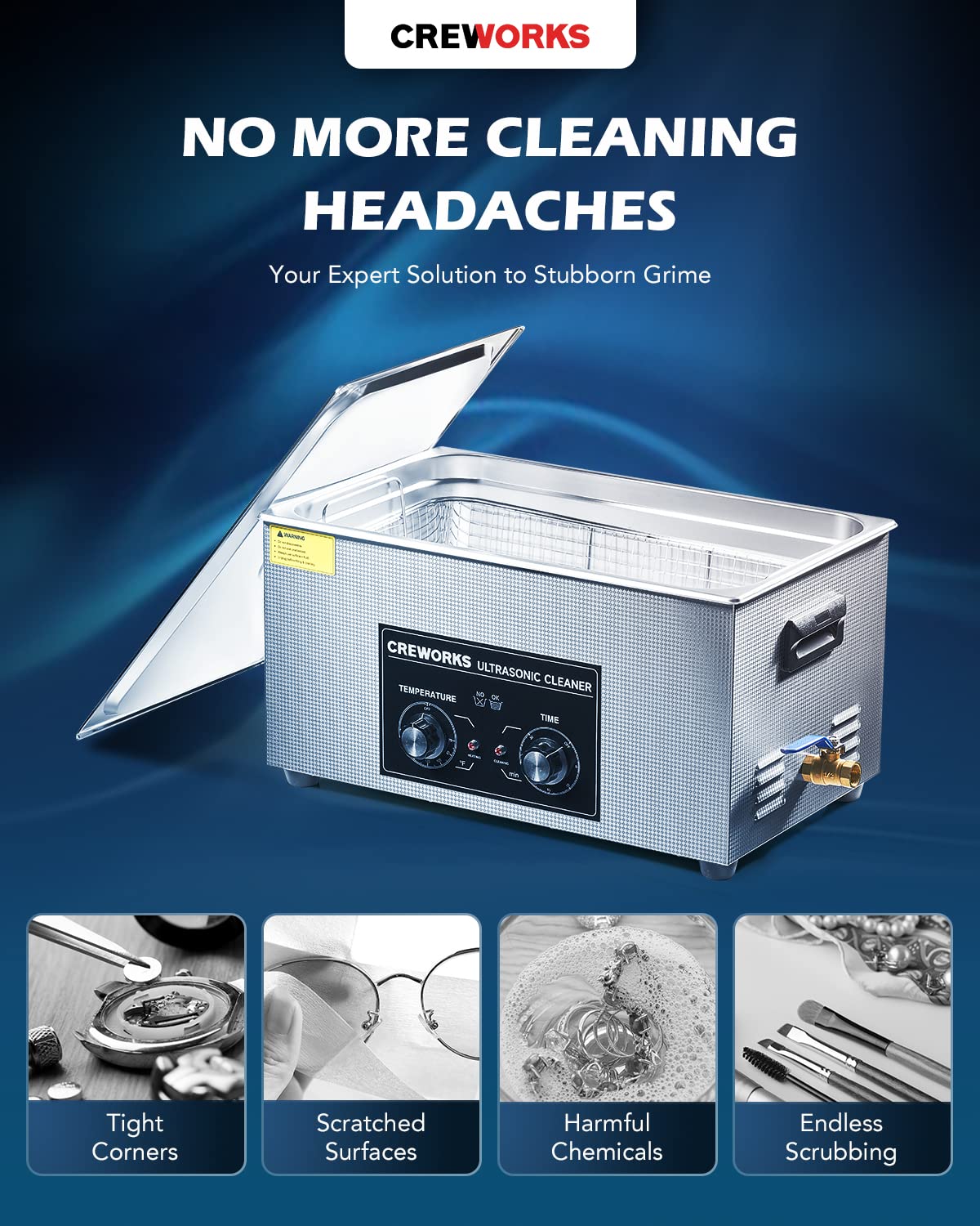 22 Liter Industrial Ultrasonic Cleaner With Digital Timer & Heater