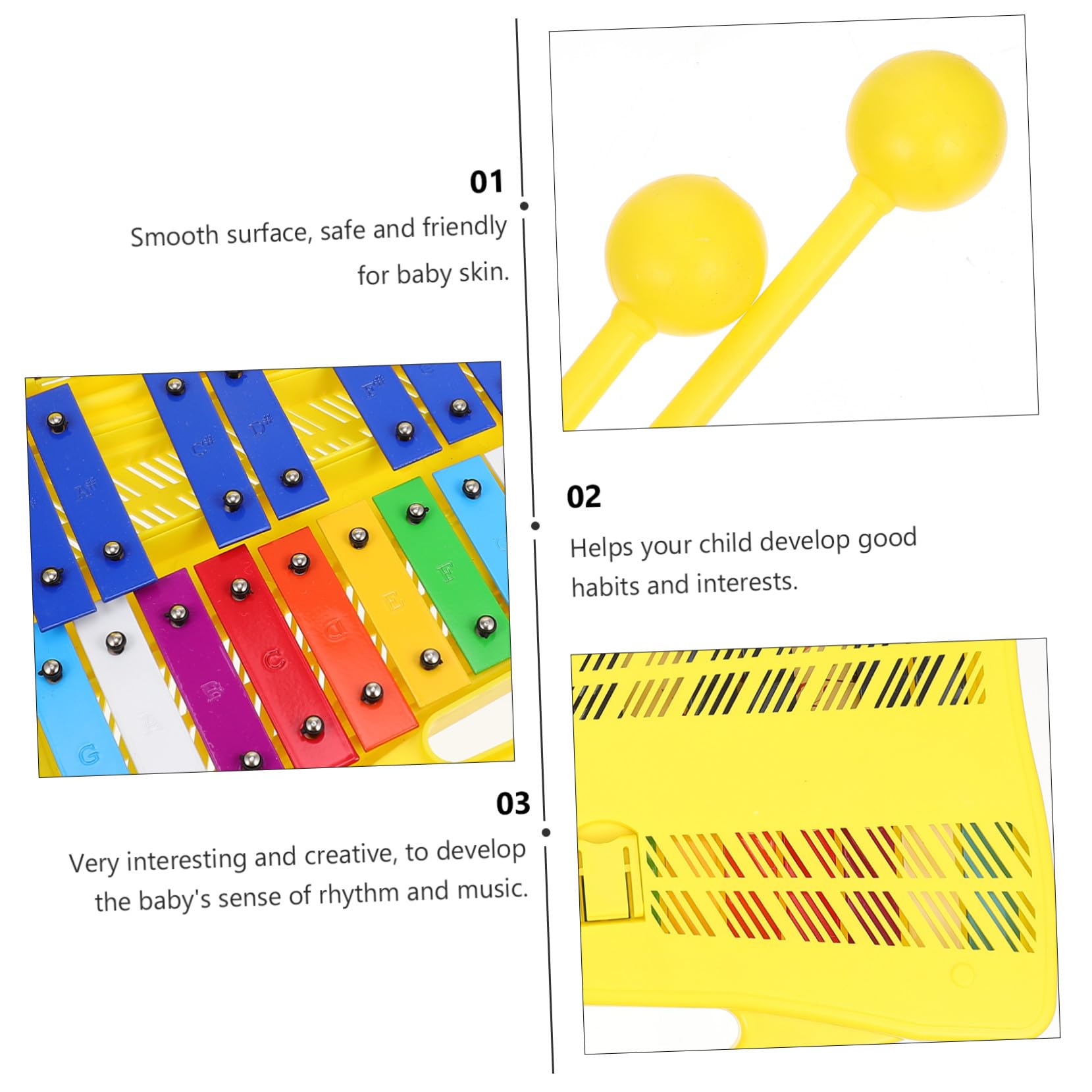 Metallofono a 25 Note in Lamiera di Ferro, Set 1 Pezzo, Blu per Bambini | Metallofono Note, Strumento Orff, Suono Chiaro, Delicato sulla Pelle, Gioco Educativo per Apprendimento Musicale