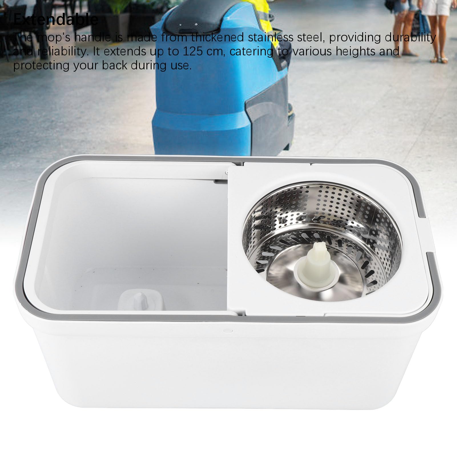 Alomejor de Limpieza de Suelo con Cubo de Fregona Giratoria de 360 ​​Grados, Cabezal de Fregona de Microfibra Eficiente para una Fácil Limpieza, Adecuado para Todas Las Superficies