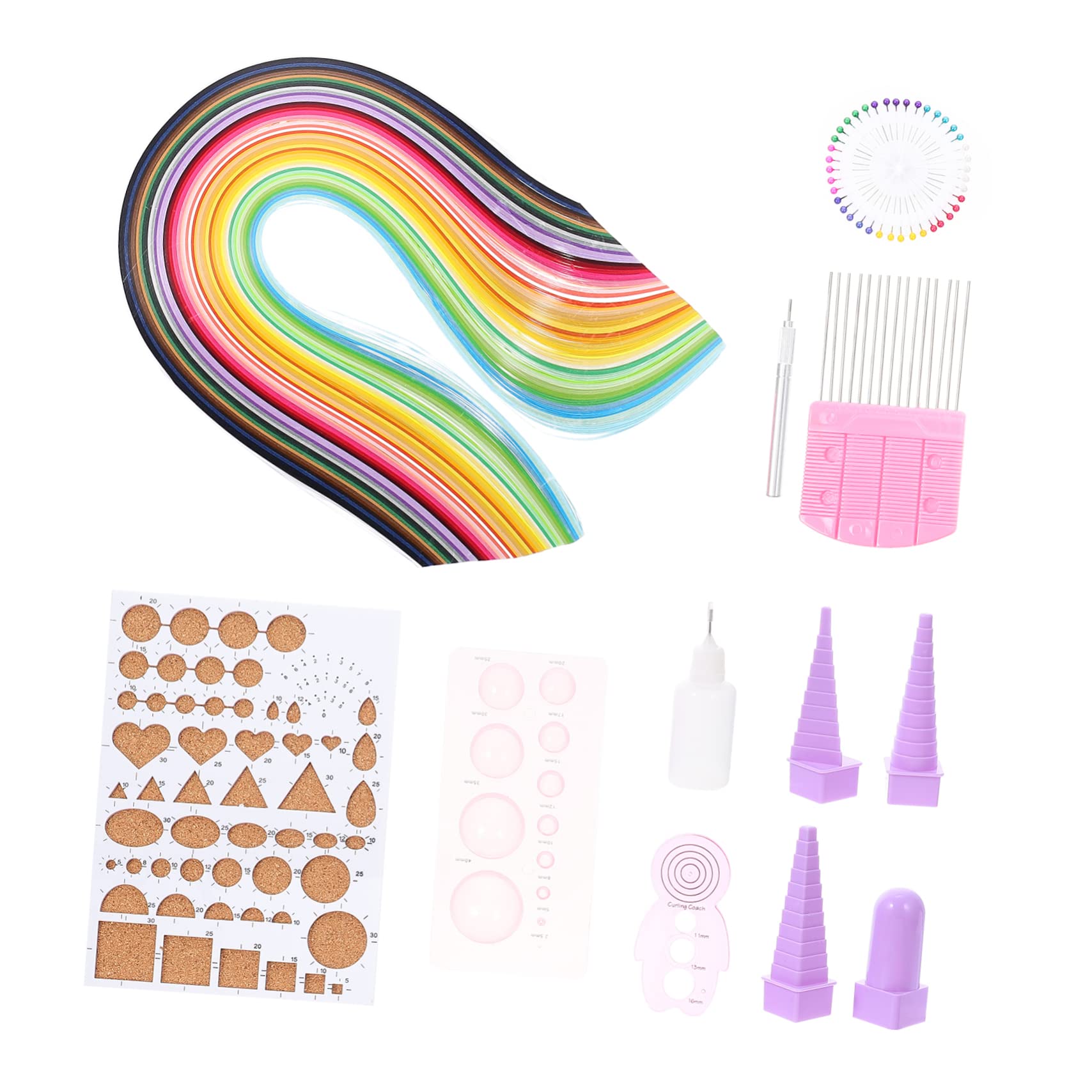 HOMSFOU Paper Quilling Diy Werkzeug Set Farben Papierstreifen Bastelset für Handgemachte Dekorationen Scrapbook Verzierung Anfänger Geeignet