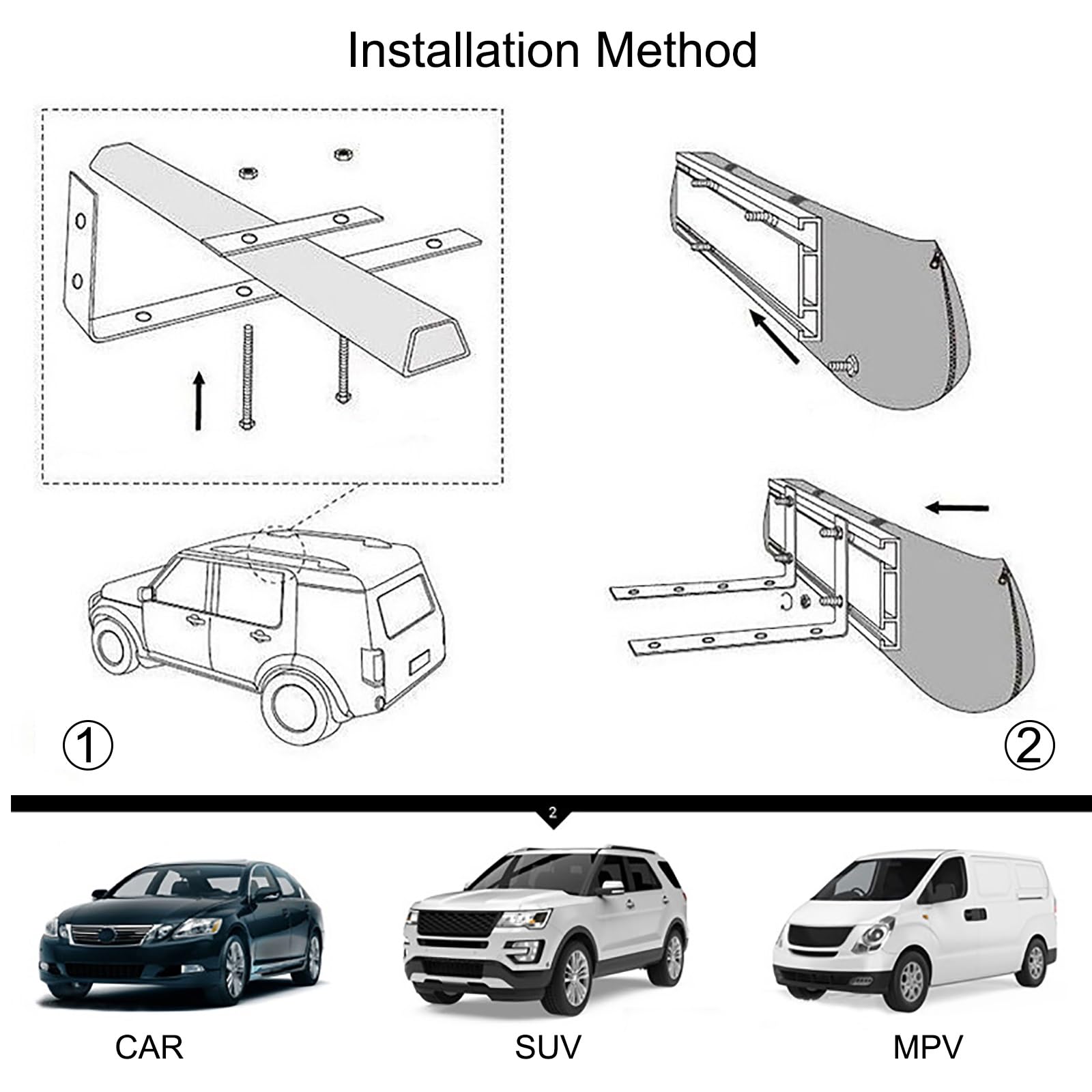 Tendalino Laterale Auto Retrattile Resistente Alle Intemperie, Tendalino per Camion Campeggio Terrestre, Tendalino portapacchi, per SUV/Camion/Furgone(1.5x2m/4.9 * 6.6ft)