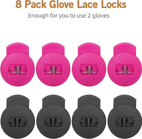 Miniatura 9 de Glove Locks - Juego de 8 cerraduras de encaje para guantes, nunca más necesitarás nudos, se adapta a todos los guantes de béisbol y sóftbol