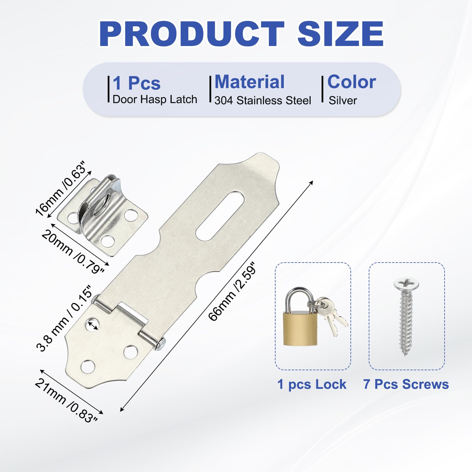PATIKIL 2.5 Inch Door Lock Hasp Latch - Image 2