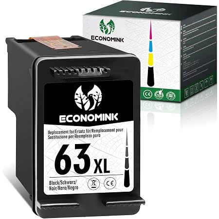 Amazon.com: Economink Cartucho de tinta negro remanufacturado 63 para HP  63XL HP63 utilizado en OfficeJet 3830 5252 4650 5258 4655 4652 5255 Envy  4520 3634 DeskJet 3636 111 3630 1112 33333333Impresoras 3632 (paquete de 1)  : Productos de Oficina