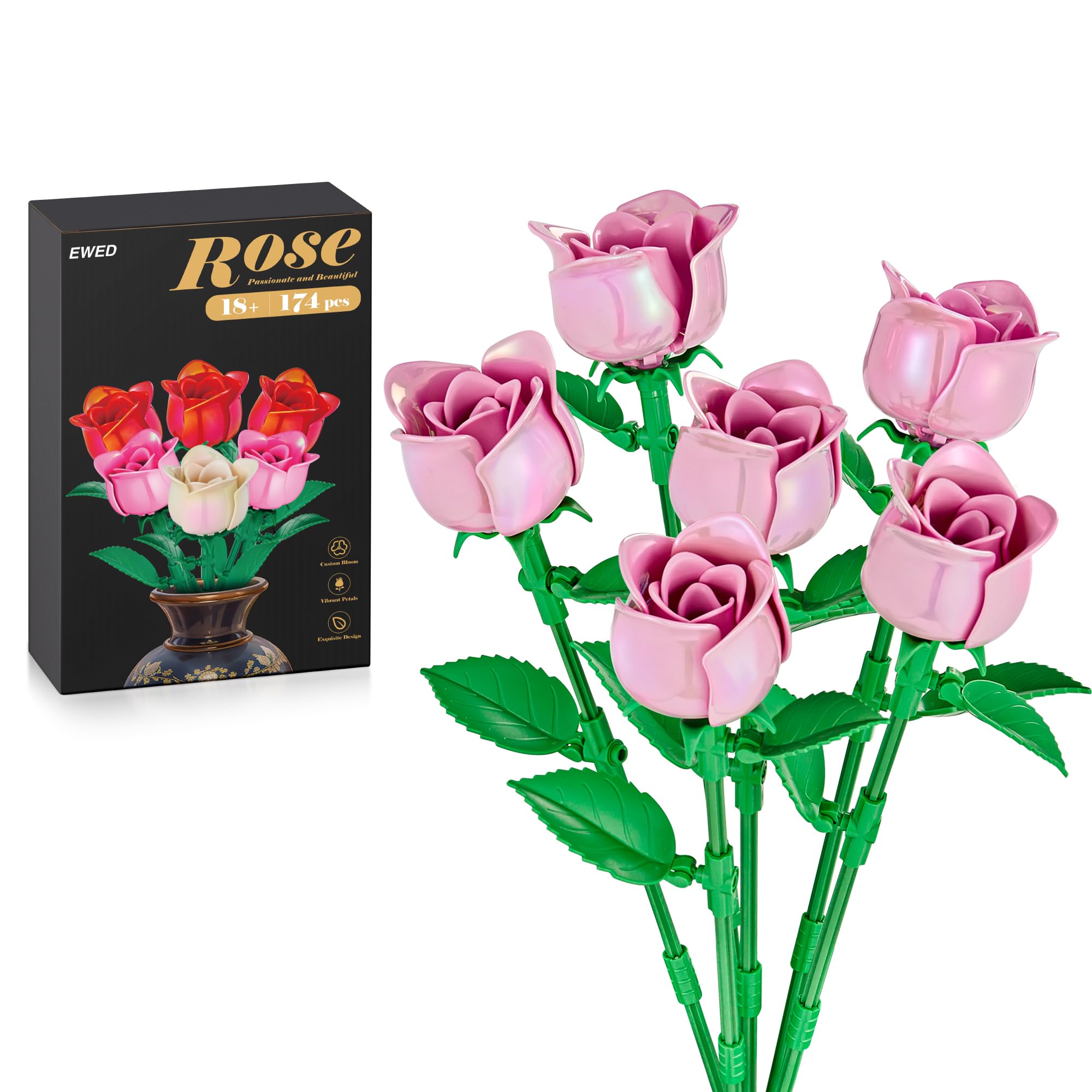 Amazon.com: EWED Rose Flower Building Set: Artificial Flowers
