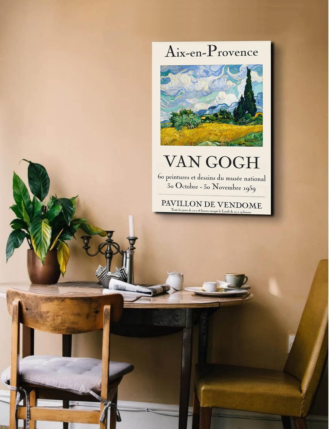 GADGETS WRAPGADGETS WRAP Canvas Gallery Wrap Framed for Home Office Studio Living Room Decoration (14x22inch) - Vincent Van Gogh Aix En Provence Poster