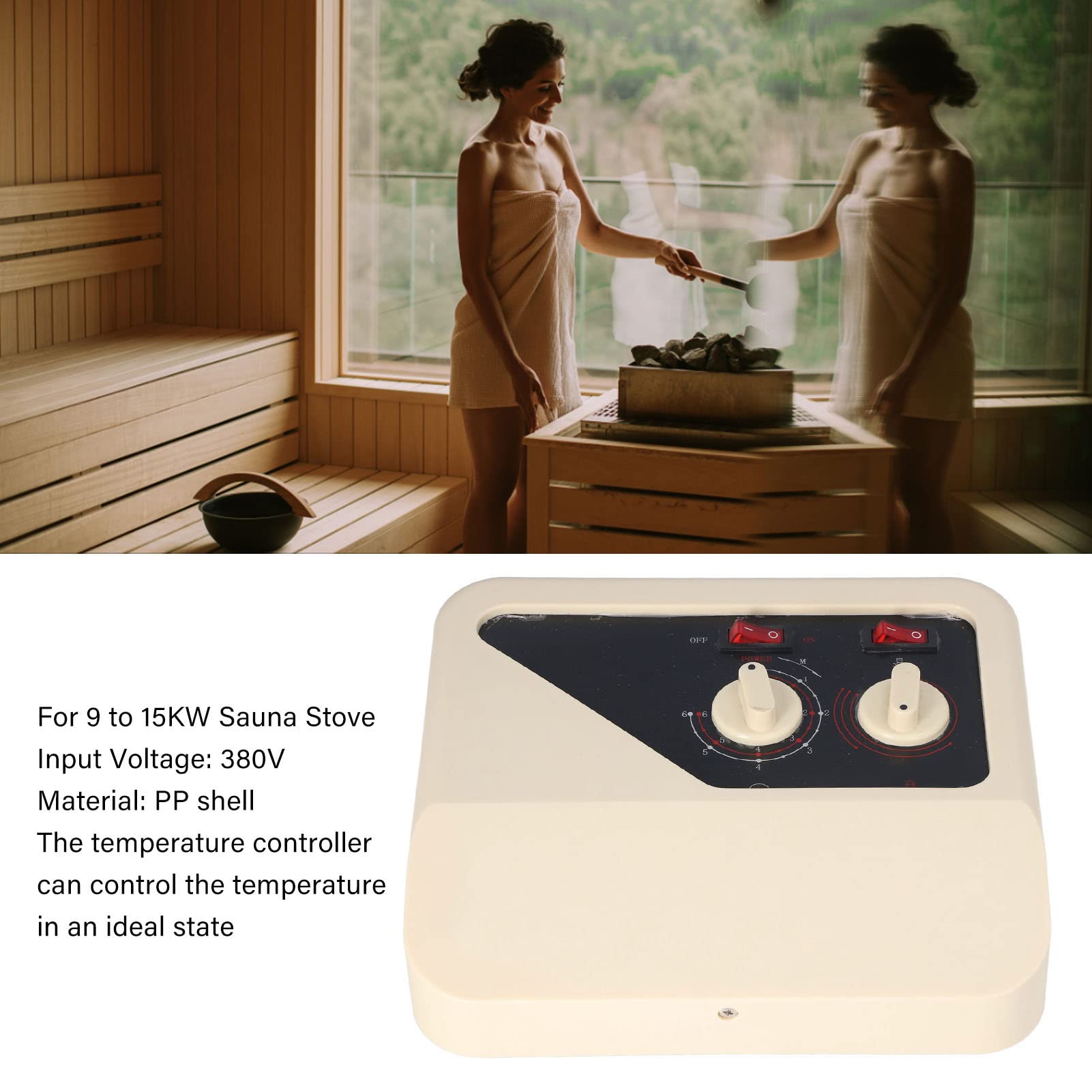 Saunaofen-Controller, 380 V Externer Digitaler Controller Saunaofen-Controller Einfache Installation Ersatz-Sauna-Temperaturregler für Saunaofen 9,8 X 8,7 X 3,5 Zoll