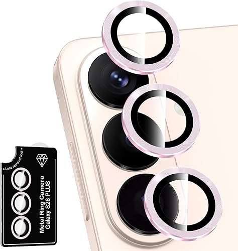 Miniatura 261 de Protector de lente de cámara para Samsung Galaxy S25 FE, cubierta individual de lente de vidrio templado con anillo de metal, [fuerte adsorción]