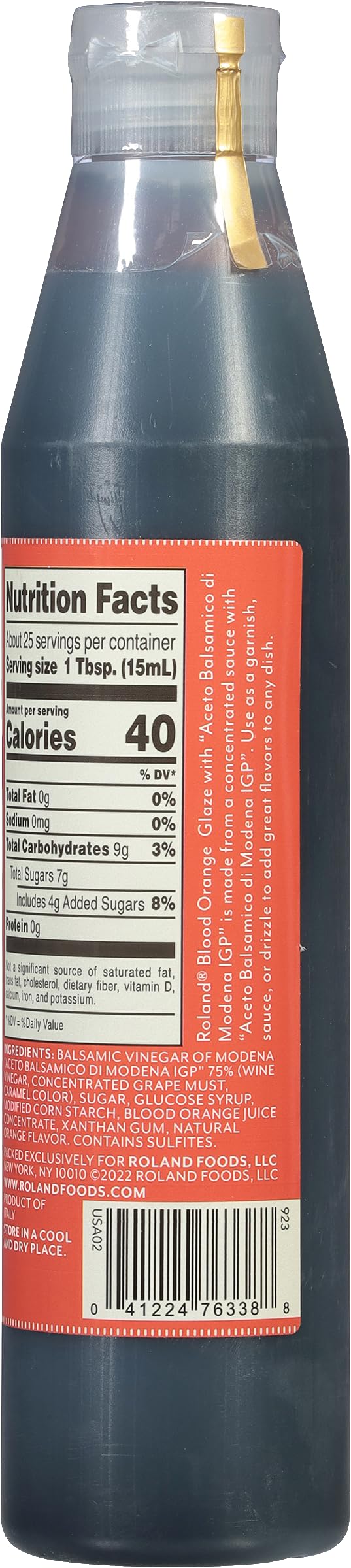 Roland Foods Balsamic Glaze, Blood Orange, 12.9 Ounce