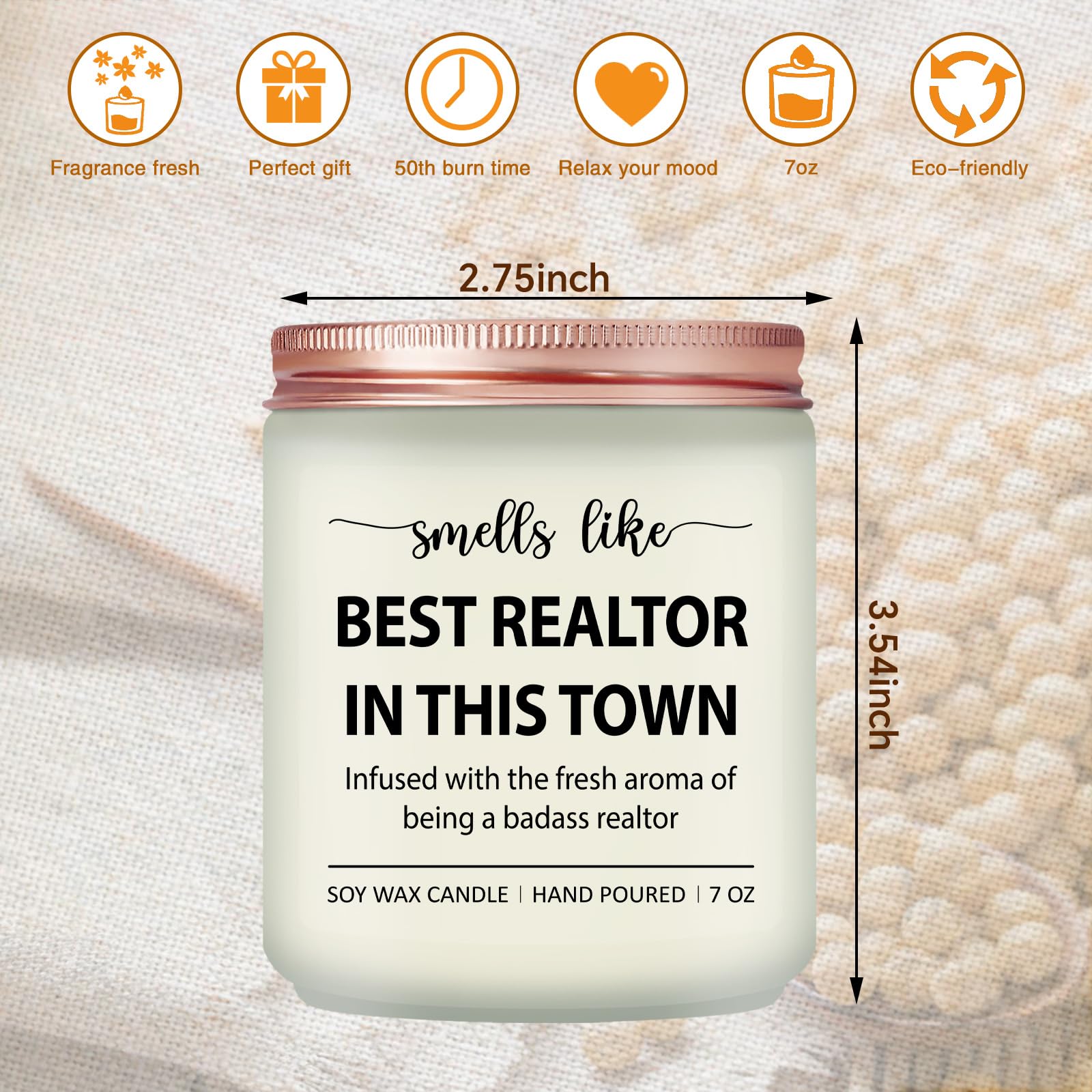 Realtor Gifts for Women Men - Closing Gifts for Realtors, Celebrate Reward Thank You Presents for Realtors, Broker, Realtor Supplies, Salesperson - Lavender Scented Candle