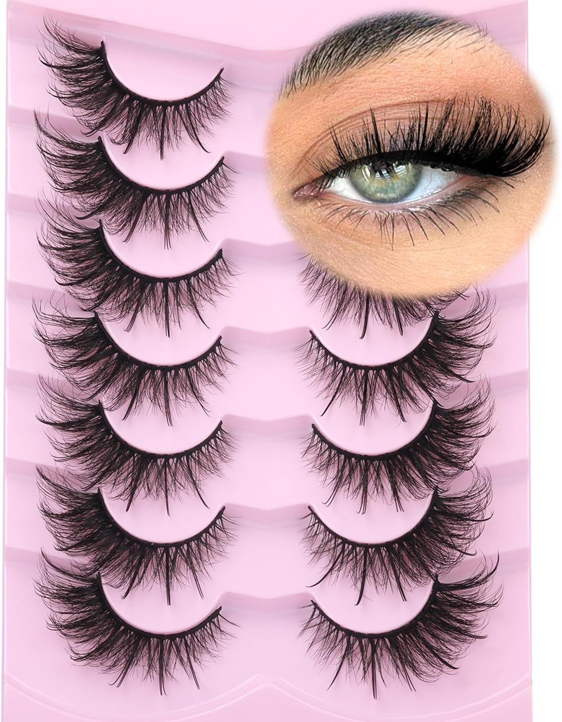 Kiromiro Fox Eye Lashes Wispy Faux Mink Lashes Fluffy Fairy Cat Eye Lashes That Look Like Extensions Spiky Fake Eyelashes Natural Look