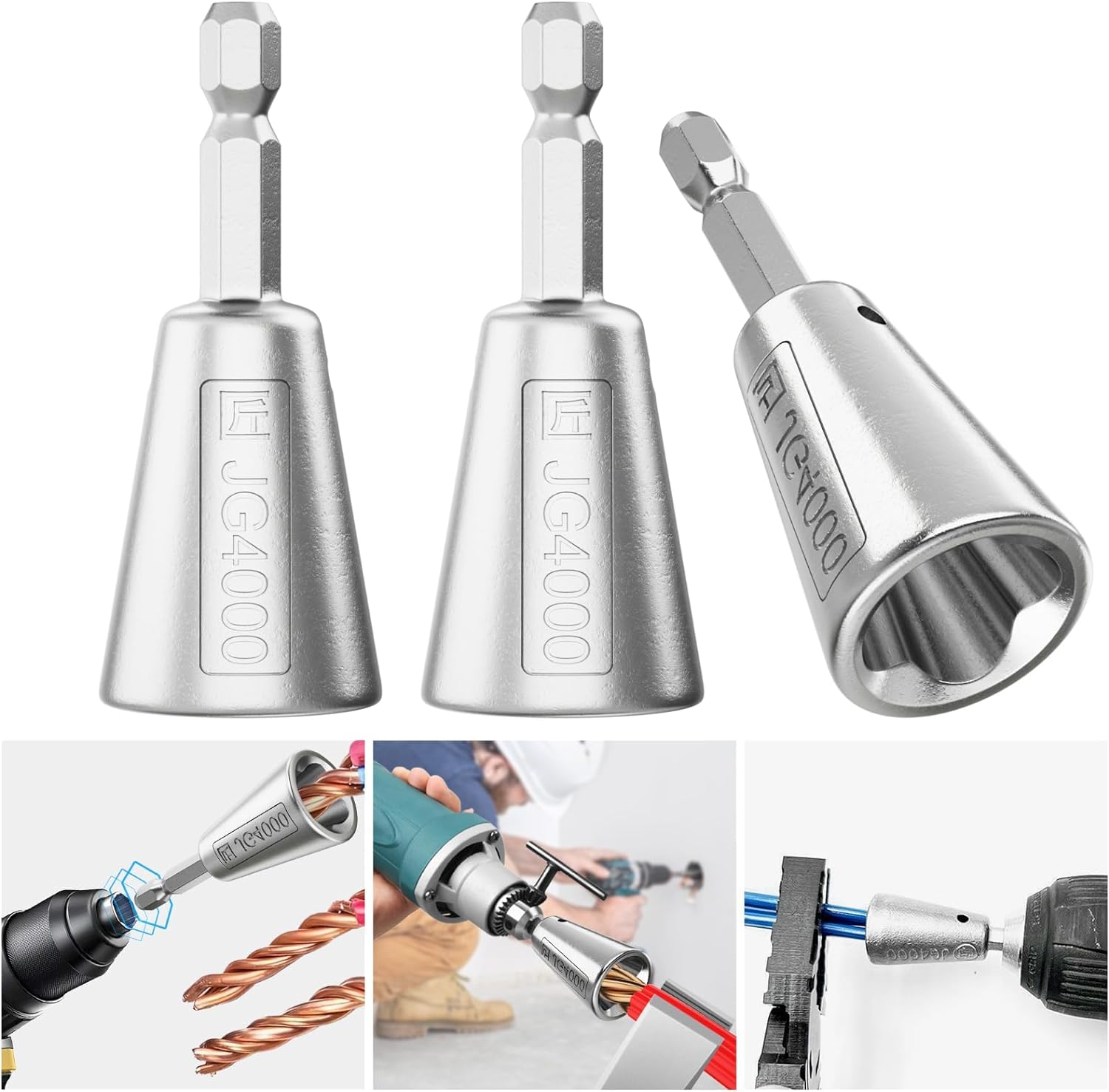 Wire Twister Tool for Drill, Drill Wire Twister, Wire Nut Twiter for Drill, Wire Twister Tool for Drill and Wire Connector Driver, Enhanced Wiring Efficiency (Sliver 2Pcs)