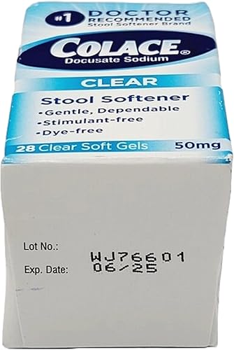 Miniatura 6 de Colace Clear Docusate - Suavizante de heces de sodio de 50 mg, 28 unidades por caja (paquete de 4)