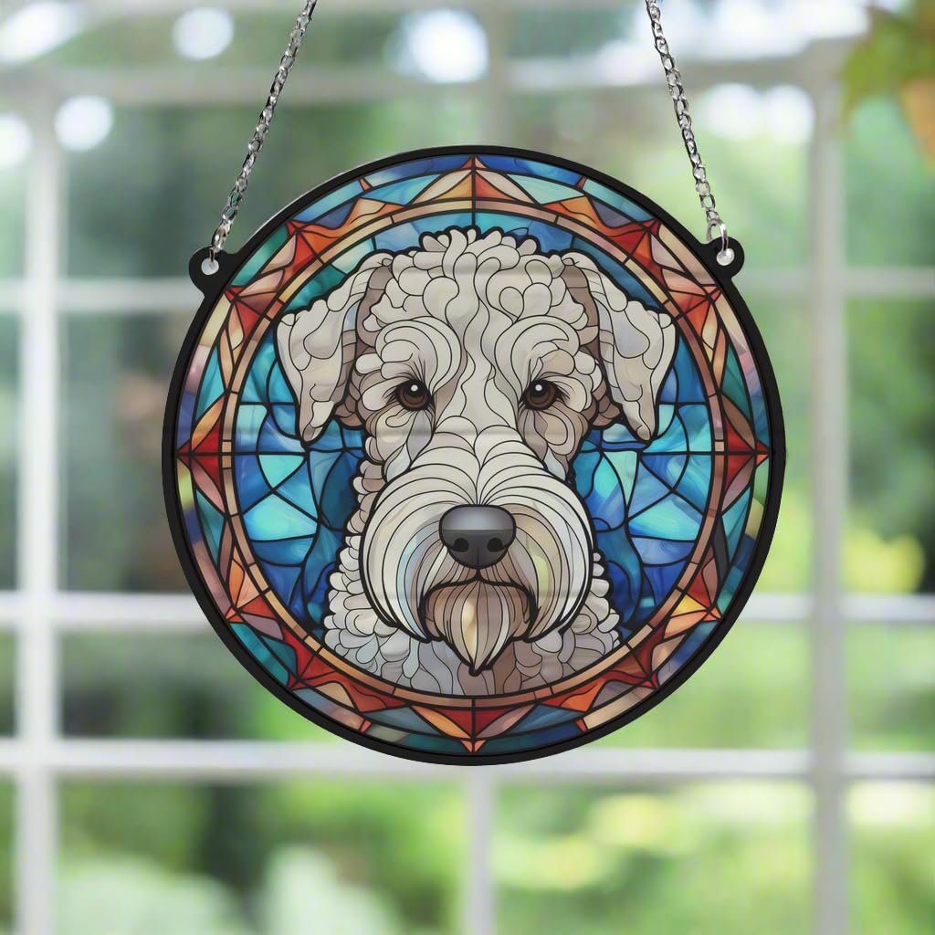 Bedlington Terrier Stained Glass Effect Suncatcher Gift for Dog Lovers - 13cm - Image 4