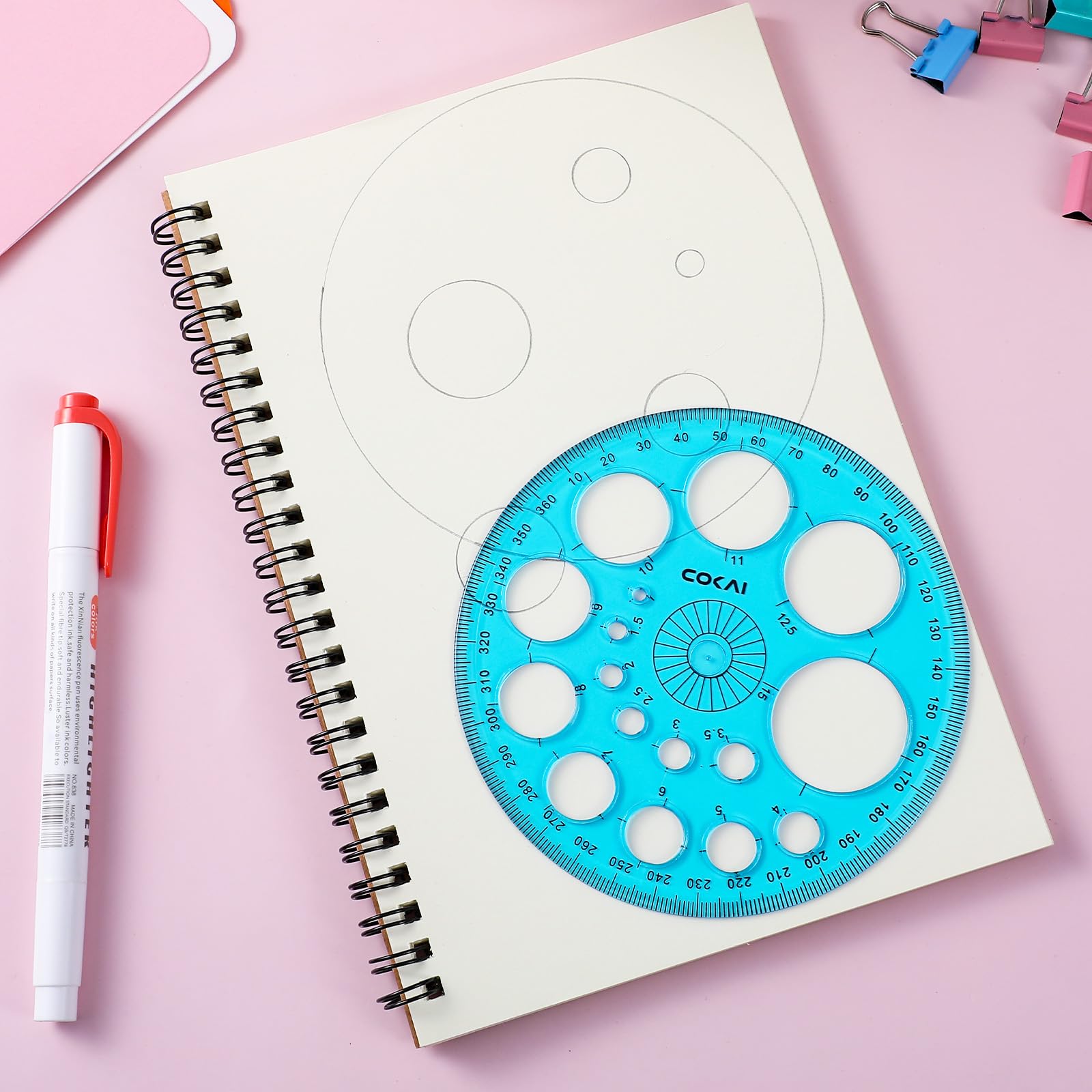 Stencil professionale per disegnare cerchi rotondi, per disegnare grandi e piccoli, multifunzione, per edifici, uffici, scuole