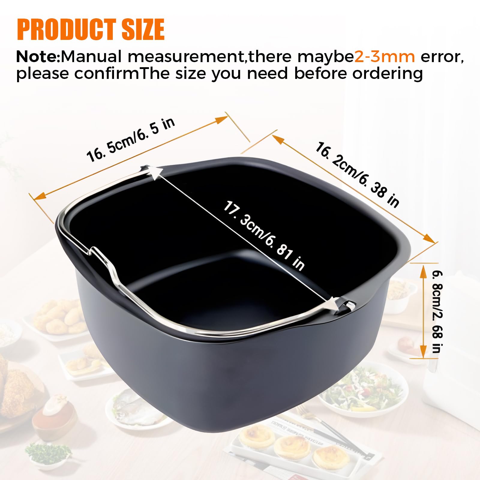 Bodo® Airfryer Accesoires - Airfryer Bakje Siliconen - Airfryer Mandje - Duo verpakking - 16cm