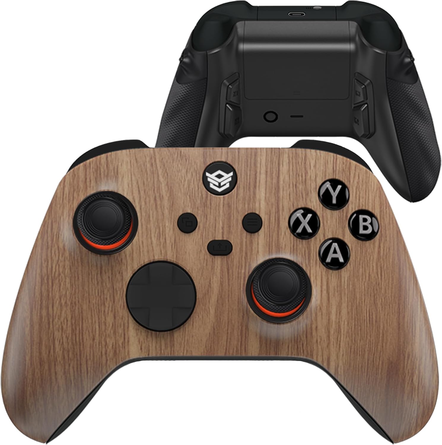 HEXGAMING Ultra X Wireless Controller for Xbox Series X & S, for Xbox One, and for Windows 7/8/10-4 Back Buttons - Adjustable Triggers - Interchangeable Thumbsticks - 6 Profiles - Wood Pattern