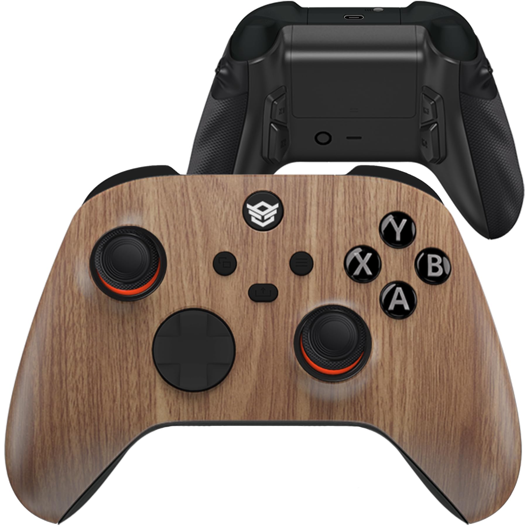 HEXGAMING Controller wireless Ultra X per Xbox Series X & S, per Xbox One e per Windows 7/8/10-4 pulsanti posteriori, grilletti regolabili, levette intercambiabili, 6 profili, motivo legno