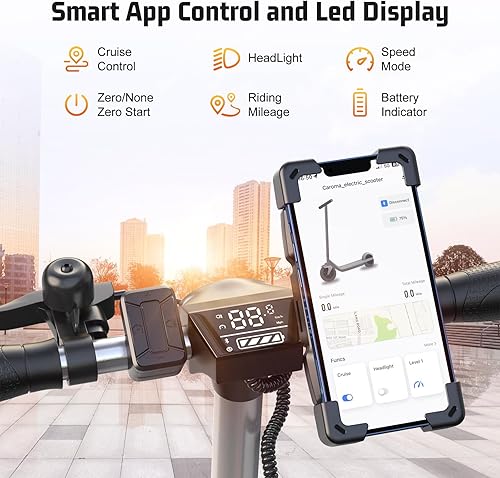 Miniatura 92 de Caroma Scooter eléctrico para adultos, potente motor de 350 W/500 W/750 W, velocidad máxima de 20/25 millas por hora y rango de 18/25/30 millas