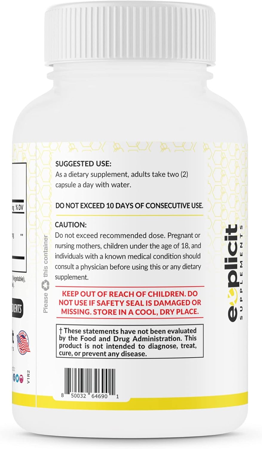 (3 Pack) Potassium Iodide Capsules 130mg Dose - 90 Servings - Thyroid Support & Defense - KI Potassium Iodine Thyroid Support Vitamins