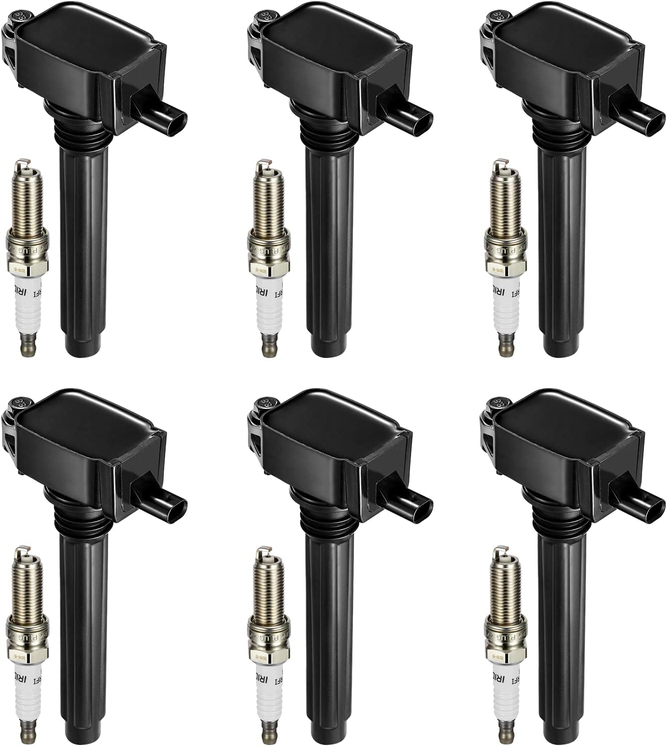 BDFHYK Set of 6 Ignition Coils & Spark Plugs compatible with Chrysler Dodge 200 300