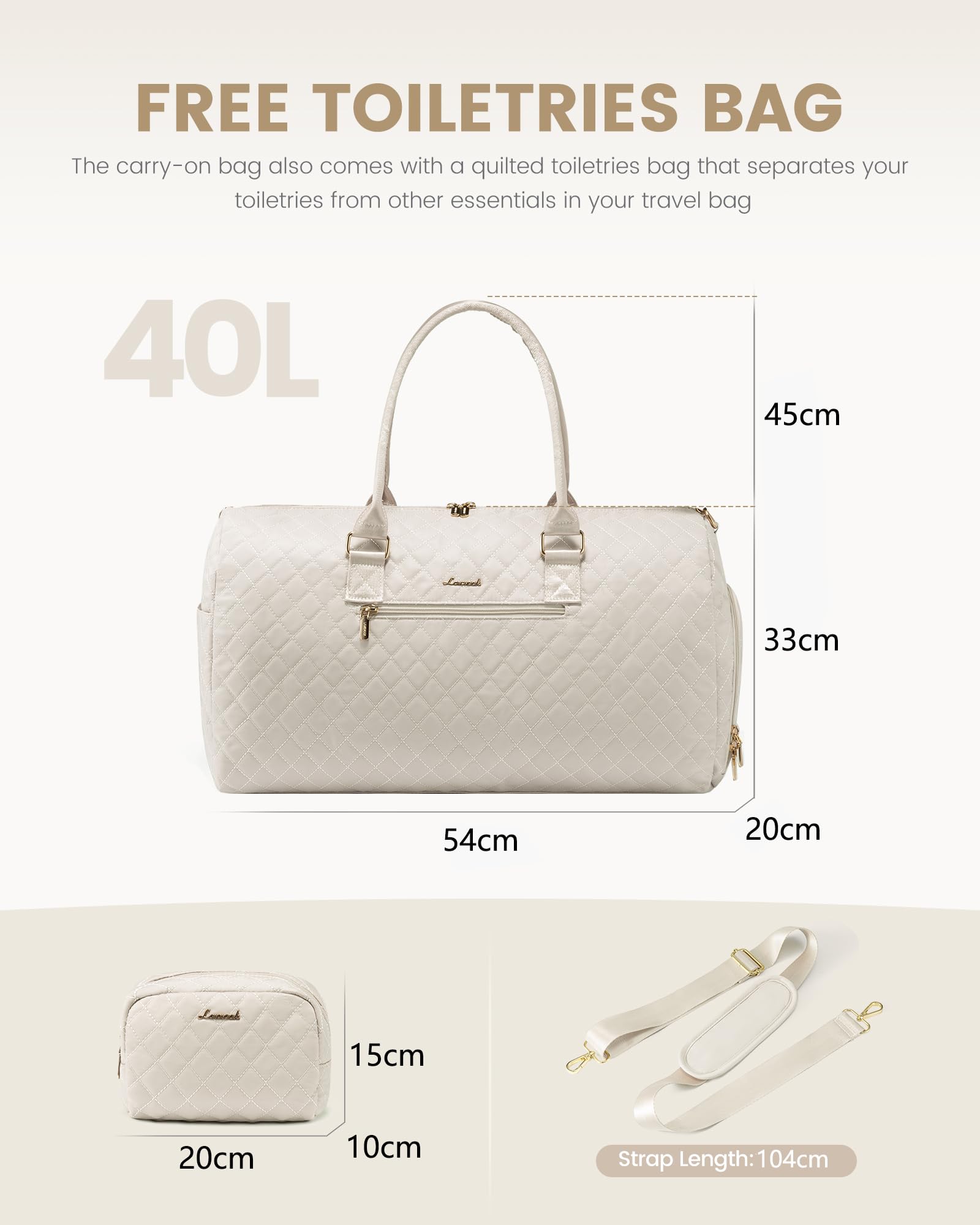 LOVEVOOK Borsone da Viaggio Donna Borsone Palestra con Scomparto per le Scarpe, Grande Borsa Parto Ospedale Mamma Nascita, Impermeabile Borsa Piscina Sportiva, Travel Weekender Gym Bag Beige