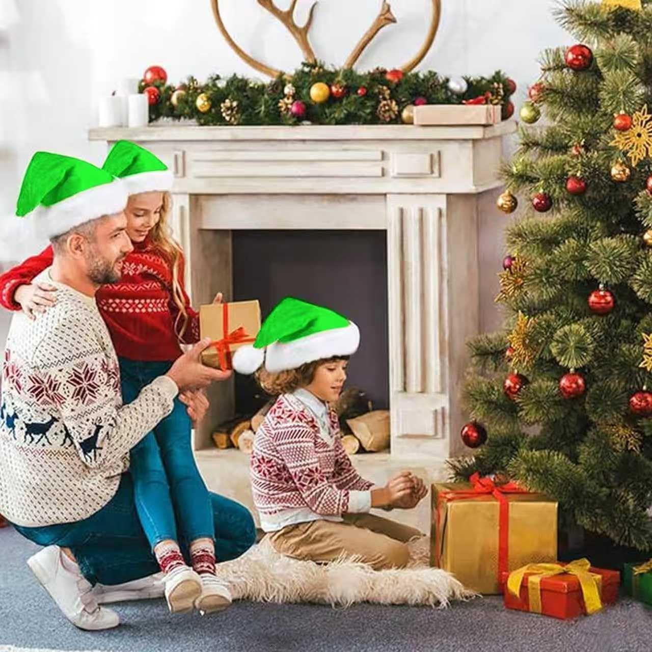 Santa Hat, Christmas Hat for Unisex Adults Deluxe Velvet Touch for Christmas New Year Festive Holiday Party Favors - Image 5