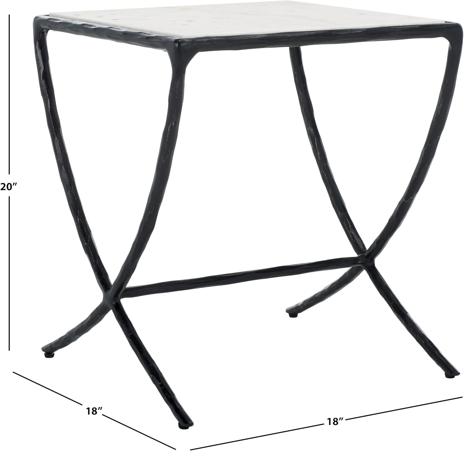 SAFAVIEH Couture Collection Debbie Black/White Square Metal Accent Table (Fully Assembled)
