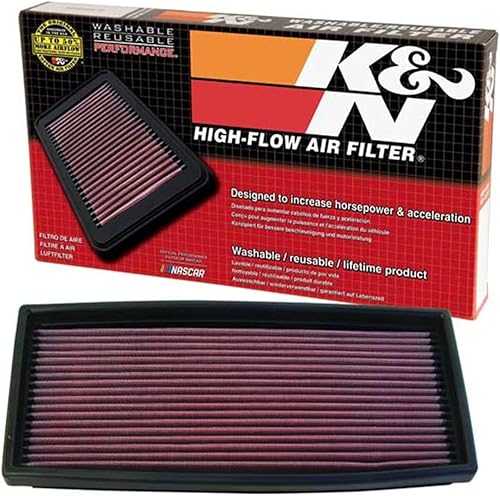 K&N Filtro de aire de motor original de alto flujo: aumento de potencia: Premium, lavable: compatible con Ford 1987-1997: (ver descripciones del