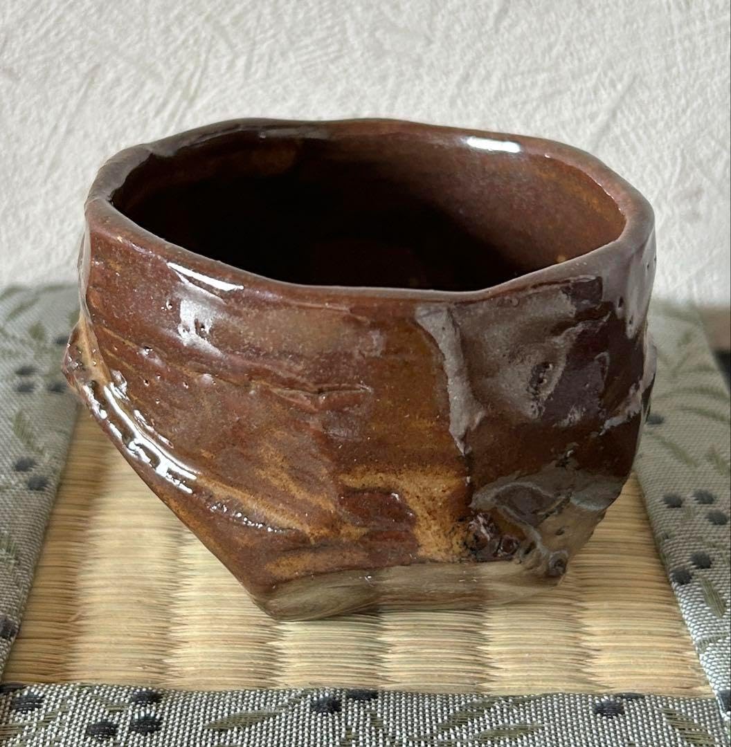 織部焼 瑞光窯 佐々木晨二造 馬上盃 共 抹茶椀 茶道具 裏千家