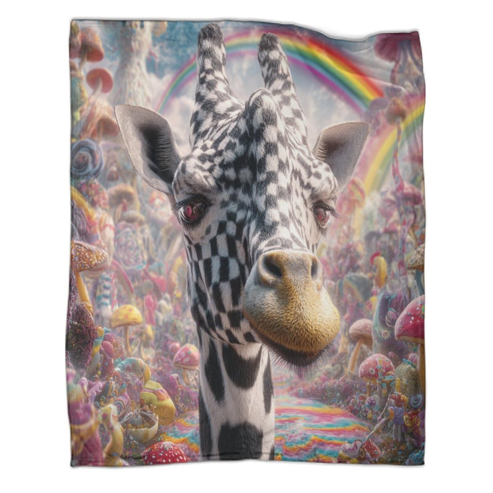 Couvertures en flanelle 3D girafe en tissu respirant haute densité doux